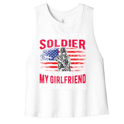 My Friend Is Soldier Hero Proud Army Friend Military Gift Women's Racerback Cropped Tank