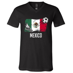 Mexico Flag Jersey Mexican Soccer Team Mexican V-Neck T-Shirt