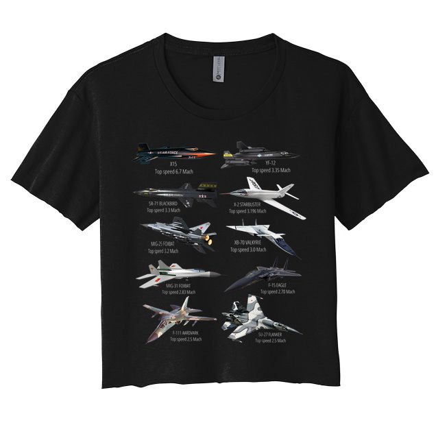 Military's Fastest Jet Fighters Aircraft Plane Of The World Crop Top