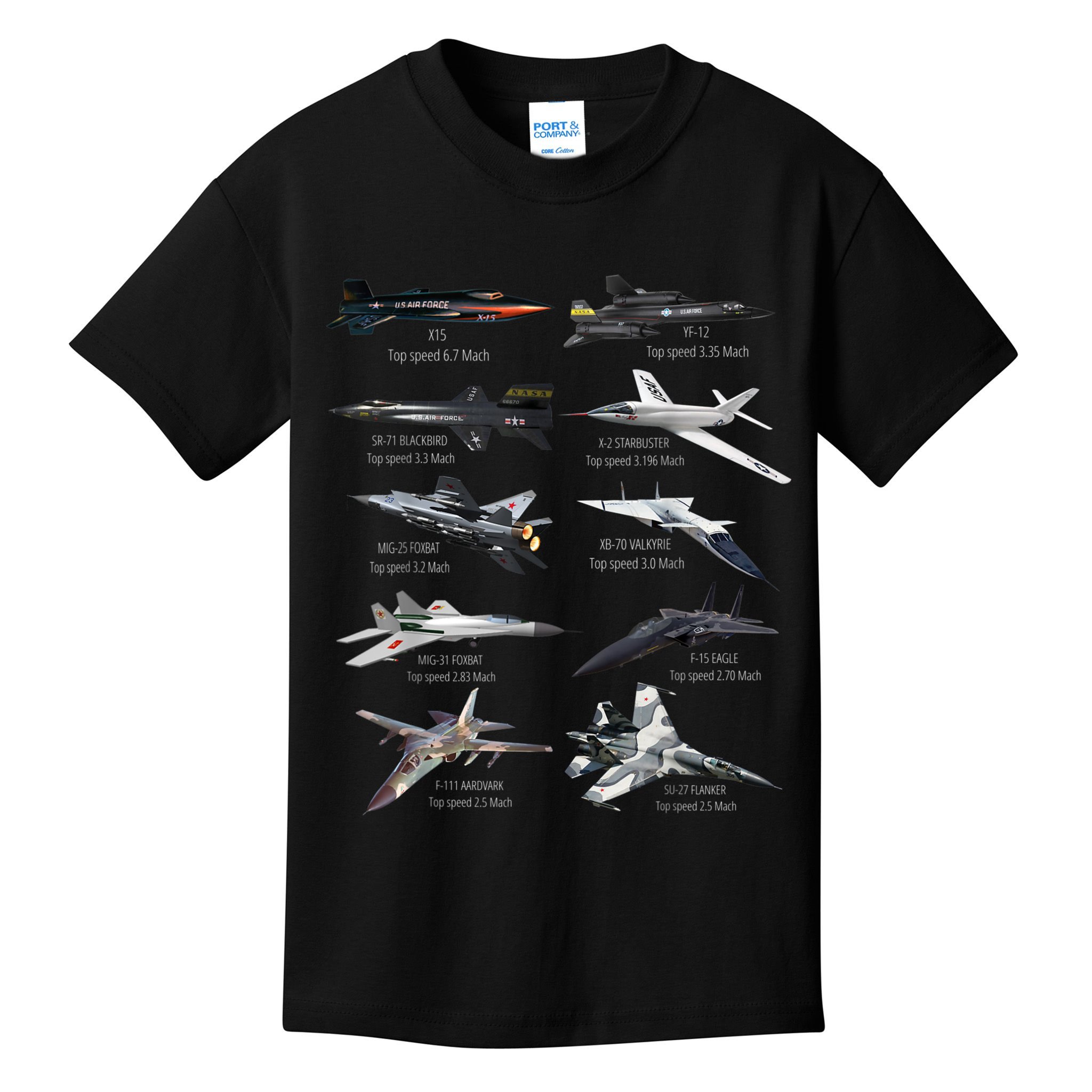 Military's Fastest Jet Fighters Aircraft Plane Of The World Kids T-Shirt