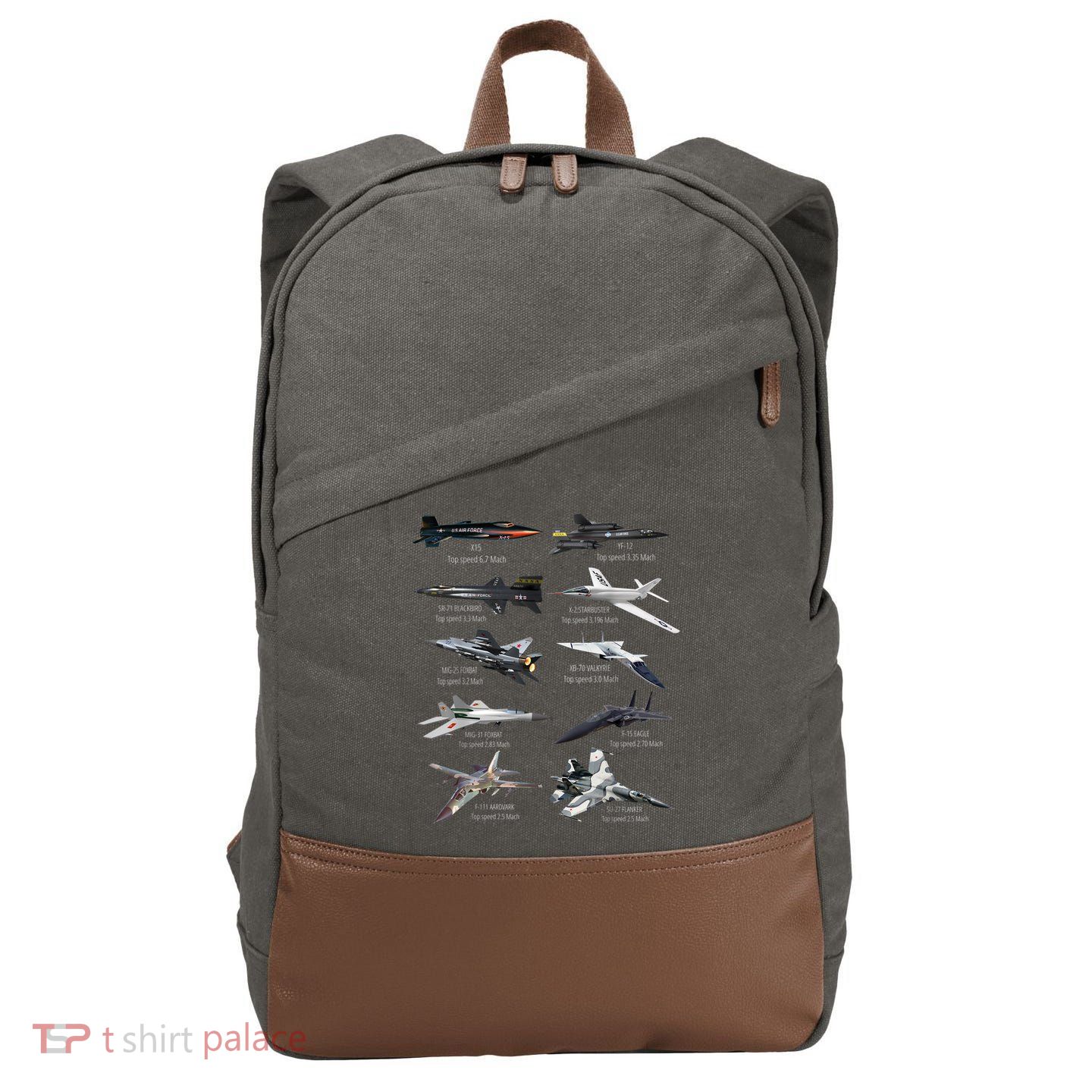 Military's Fastest Jet Fighters Aircraft Plane Of The World Cotton Canvas Backpack
