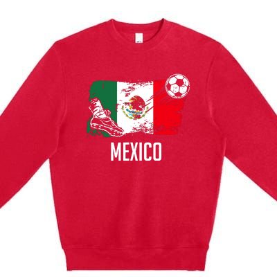 Mexico Flag Jersey Mexican Soccer Team Mexican Premium Crewneck Sweatshirt