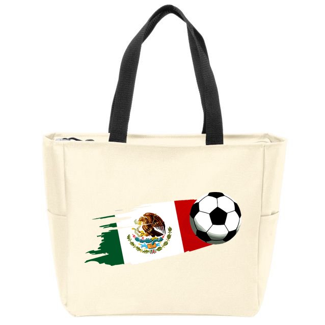 Mexico Flag Jersey Mexican Soccer Team Mexican Zip Tote Bag