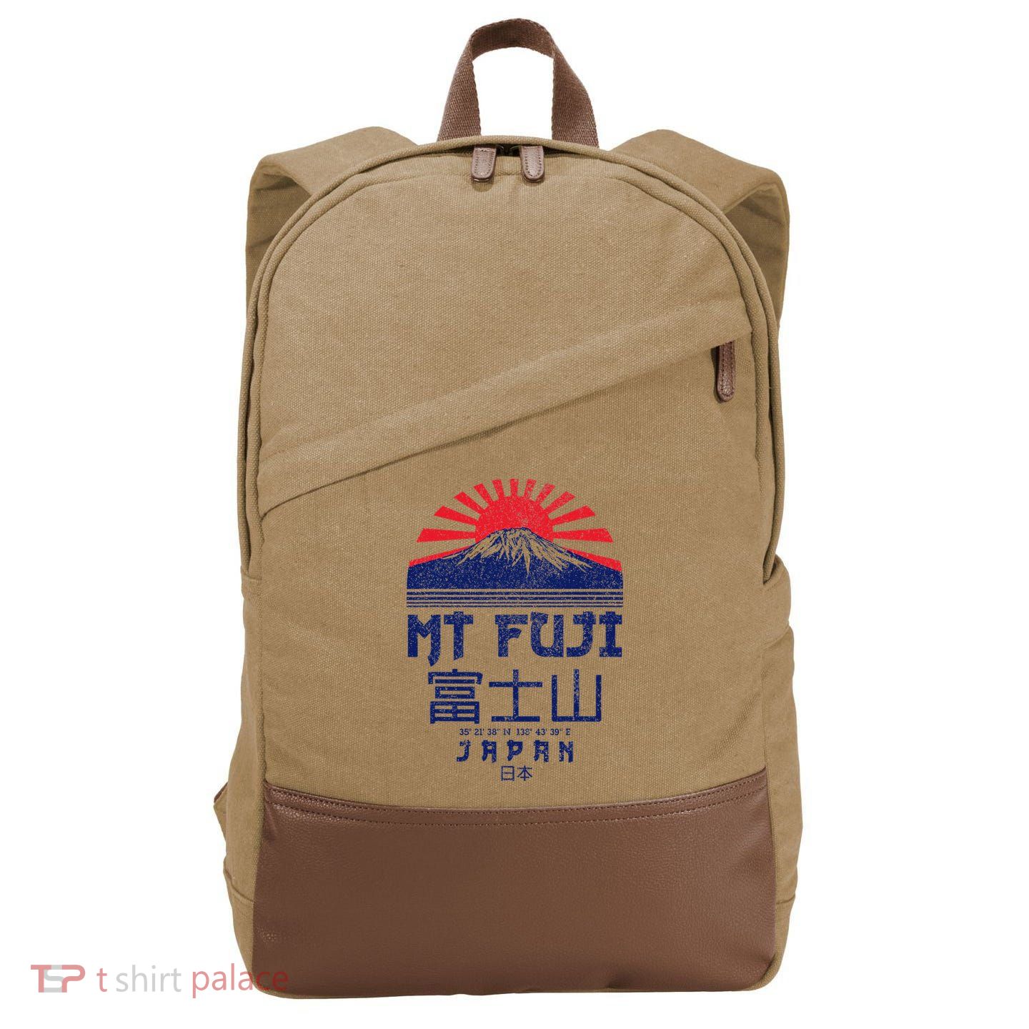 Mt. Fuji Japan Vintage Retro Souvenir Tokyo Japanese Cotton Canvas Backpack