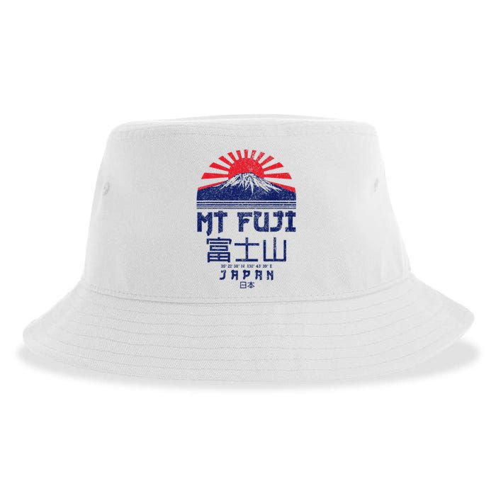 Mt. Fuji Japan Vintage Retro Souvenir Tokyo Japanese Sustainable Bucket Hat