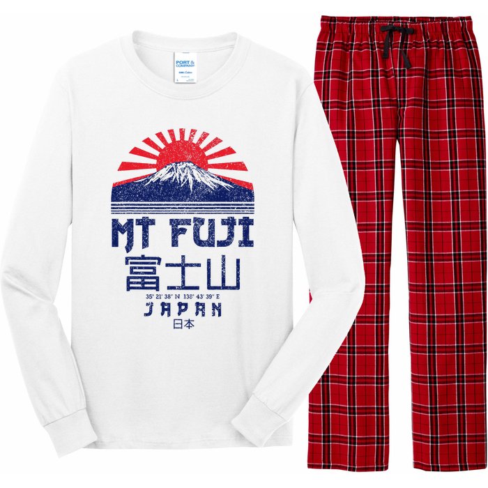 Mt. Fuji Japan Vintage Retro Souvenir Tokyo Japanese Long Sleeve Pajama Set