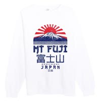 Mt. Fuji Japan Vintage Retro Souvenir Tokyo Japanese Premium Crewneck Sweatshirt