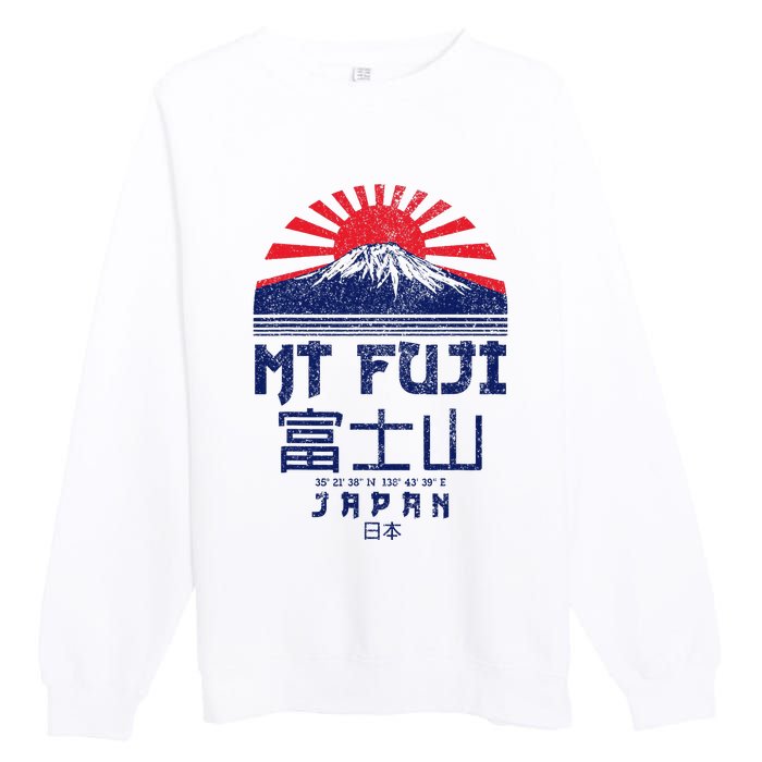 Mt. Fuji Japan Vintage Retro Souvenir Tokyo Japanese Premium Crewneck Sweatshirt