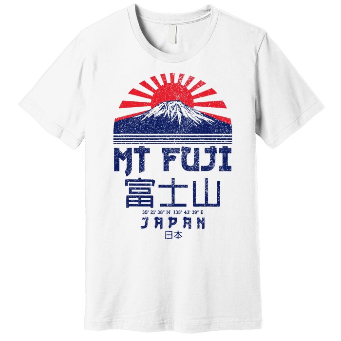 Mt. Fuji Japan Vintage Retro Souvenir Tokyo Japanese Premium T-Shirt