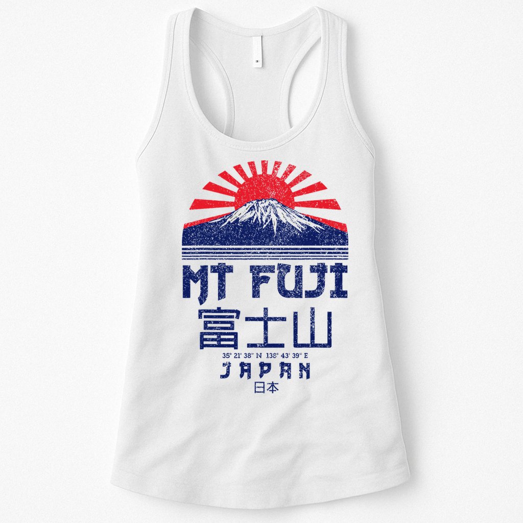 Mt. Fuji Japan Vintage Retro Souvenir Tokyo Japanese Womens Tank Top