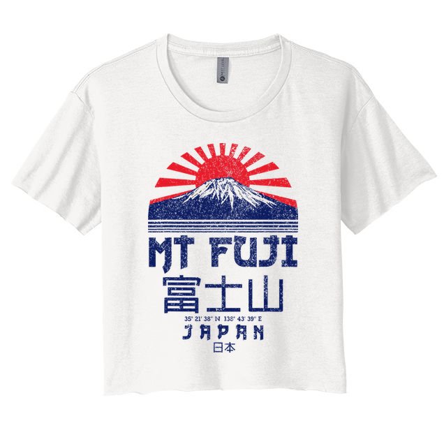 Mt. Fuji Japan Vintage Retro Souvenir Tokyo Japanese Crop Top