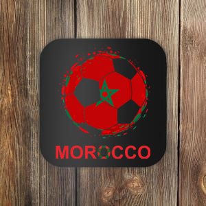 Morocco Flag Jersey Supporter Moroccan Soccer Team Moroccan Coaster