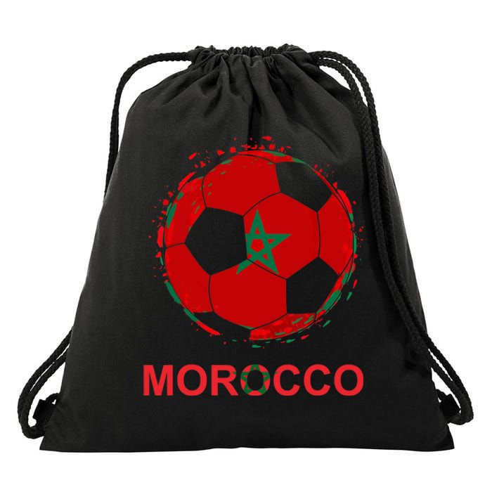 Morocco Flag Jersey Supporter Moroccan Soccer Team Moroccan Drawstring Bag