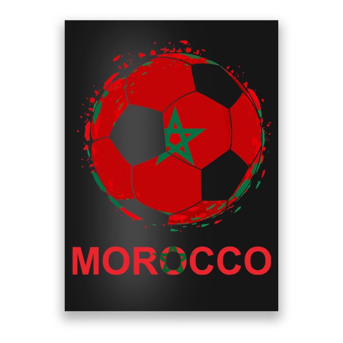 Morocco Flag Jersey Supporter Moroccan Soccer Team Moroccan Poster