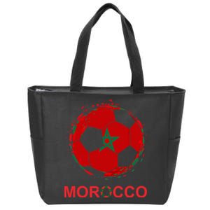 Morocco Flag Jersey Supporter Moroccan Soccer Team Moroccan Zip Tote Bag