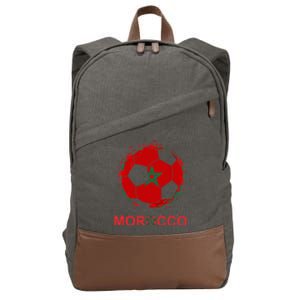 Morocco Flag Jersey Supporter Moroccan Soccer Team Moroccan Cotton Canvas Backpack