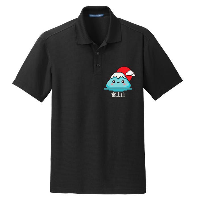 Mount Fuji Japanese Aesthetic Kawaii Mountain Scene Dry Zone Grid Polo