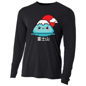 Mount Fuji Japanese Aesthetic Kawaii Mountain Scene Cooling Performance Long Sleeve Crew