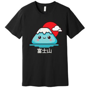 Mount Fuji Japanese Aesthetic Kawaii Mountain Scene Premium T-Shirt