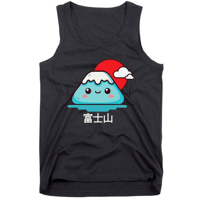 Mount Fuji Japanese Aesthetic Kawaii Mountain Scene Tank Top