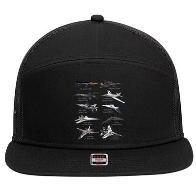 Military's Fastest Jet Fighters Aircraft Plane Of The World 7 Panel Mesh Trucker Snapback Hat