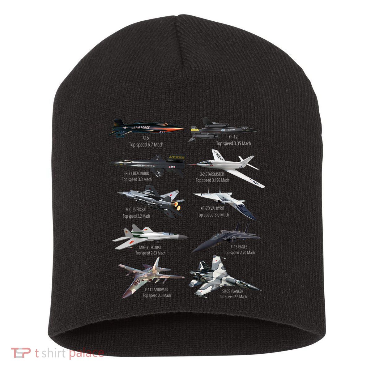 Military's Fastest Jet Fighters Aircraft Plane Of The World Short Acrylic Beanie