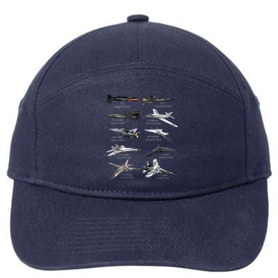 Military's Fastest Jet Fighters Aircraft Plane Of The World 7-Panel Snapback Hat