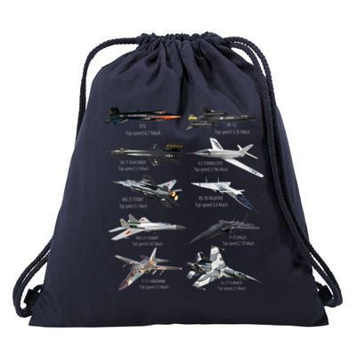 Military's Fastest Jet Fighters Aircraft Plane Of The World Drawstring Bag