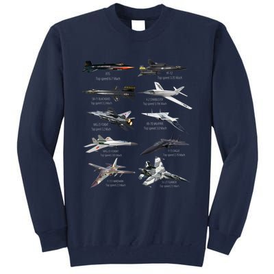 Military's Fastest Jet Fighters Aircraft Plane Of The World Tall Sweatshirt