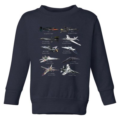 Military's Fastest Jet Fighters Aircraft Plane Of The World Toddler Sweatshirt