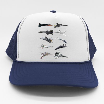 Military's Fastest Jet Fighters Aircraft Plane Of The World Trucker Hat