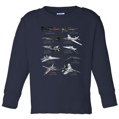 Military's Fastest Jet Fighters Aircraft Plane Of The World Toddler Long Sleeve Shirt