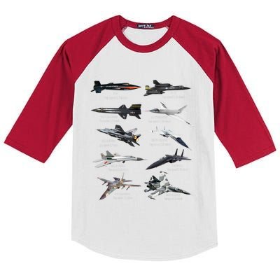 Military's Fastest Jet Fighters Aircraft Plane Of The World Kids Colorblock Raglan Jersey