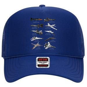 Military's Fastest Jet Fighters Aircraft Plane Of The World High Crown Mesh Back Trucker Hat