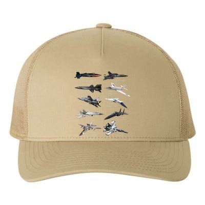 Military's Fastest Jet Fighters Aircraft Plane Of The World Yupoong Adult 5-Panel Trucker Hat