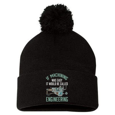 Machinist Funny Joke Humor CNC Machinist Gift Pom Pom 12in Knit Beanie