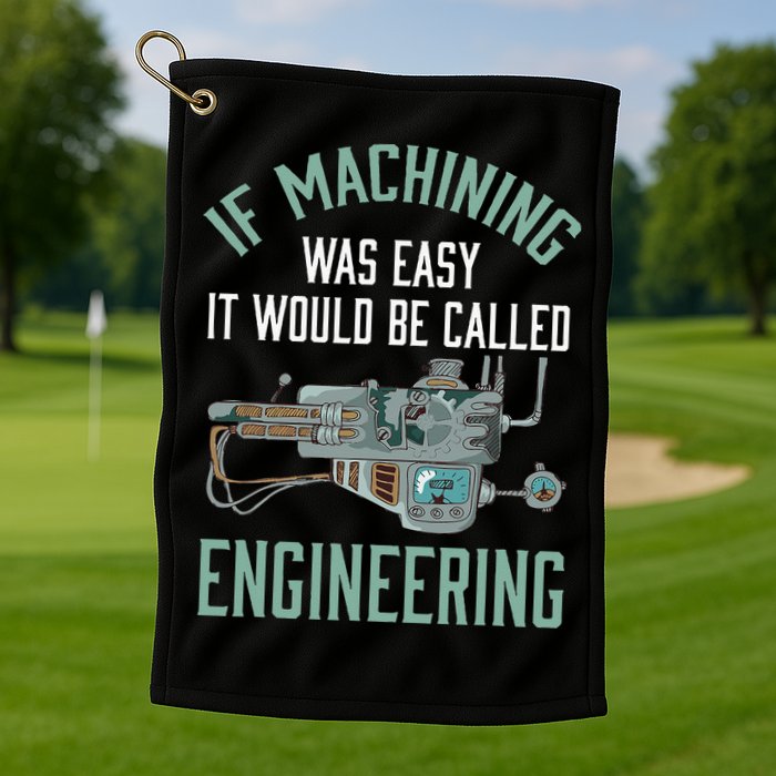 Machinist Funny Joke Humor CNC Machinist Gift Golf Towel