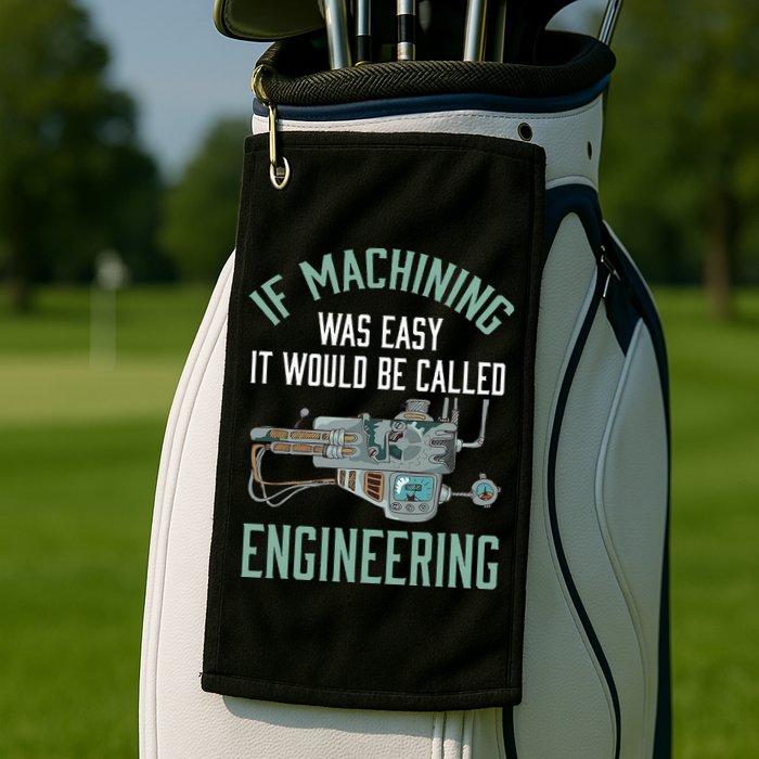 Machinist Funny Joke Humor CNC Machinist Gift Golf Towel