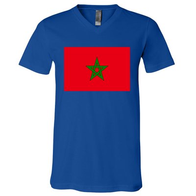 Morocco Football Jersey Moroccan Flag Moroccan Soccer Cute Gift V-Neck T-Shirt