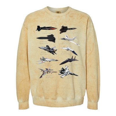 MilitaryS Fastest Jet Fighters Aircraft Plane Of The World Colorblast Crewneck Sweatshirt