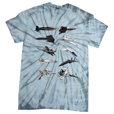 MilitaryS Fastest Jet Fighters Aircraft Plane Of The World Tie-Dye T-Shirt