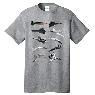 MilitaryS Fastest Jet Fighters Aircraft Plane Of The World Tall T-Shirt