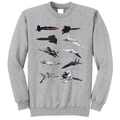 MilitaryS Fastest Jet Fighters Aircraft Plane Of The World Tall Sweatshirt