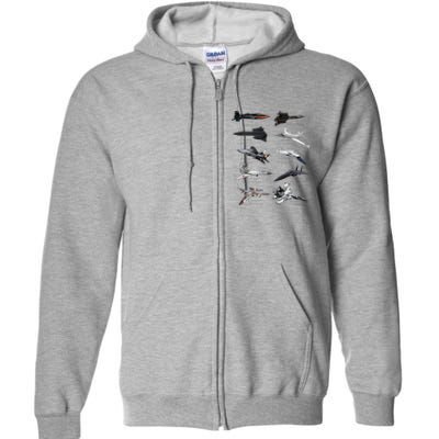 MilitaryS Fastest Jet Fighters Aircraft Plane Of The World Full Zip Hoodie