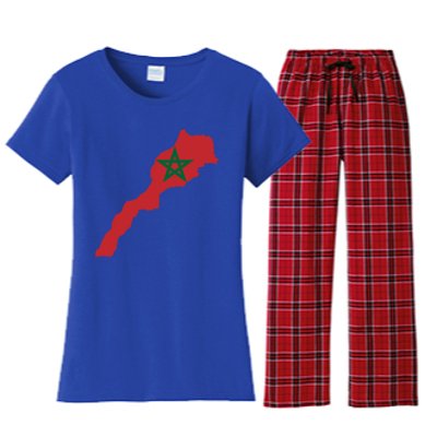 Morocco Football Jersey Moroccan Flag Moroccan Soccer Gift Women's Flannel Pajama Set