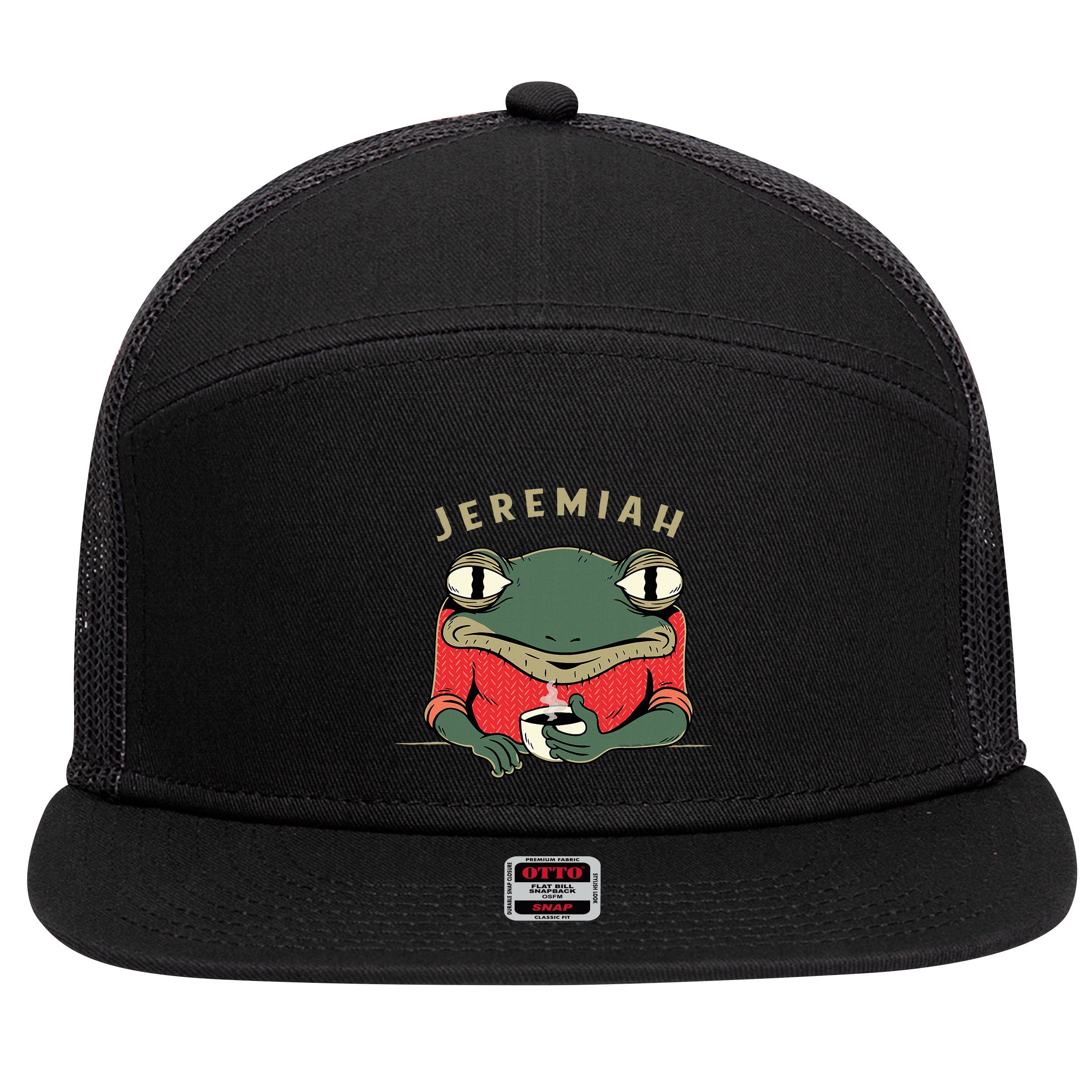 Music Funny Jeremiah The Bullfrog Classic Rock 7 Panel Mesh Trucker Snapback Hat