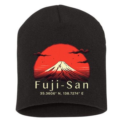 Mount Fuji Japanese Mountain Imagery Japan Lover Mt Fuji Short Acrylic Beanie