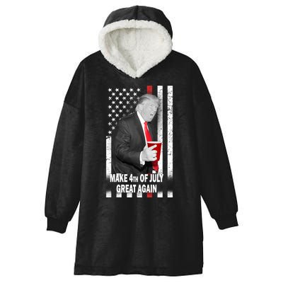 Donald Trump Make 4th Of July Great Again Hooded Wearable Blanket