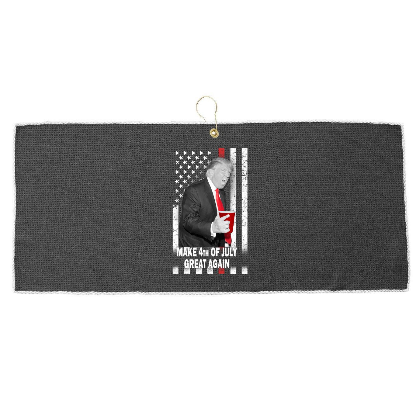Donald Trump Make 4th Of July Great Again Large Microfiber Waffle Golf Towel
