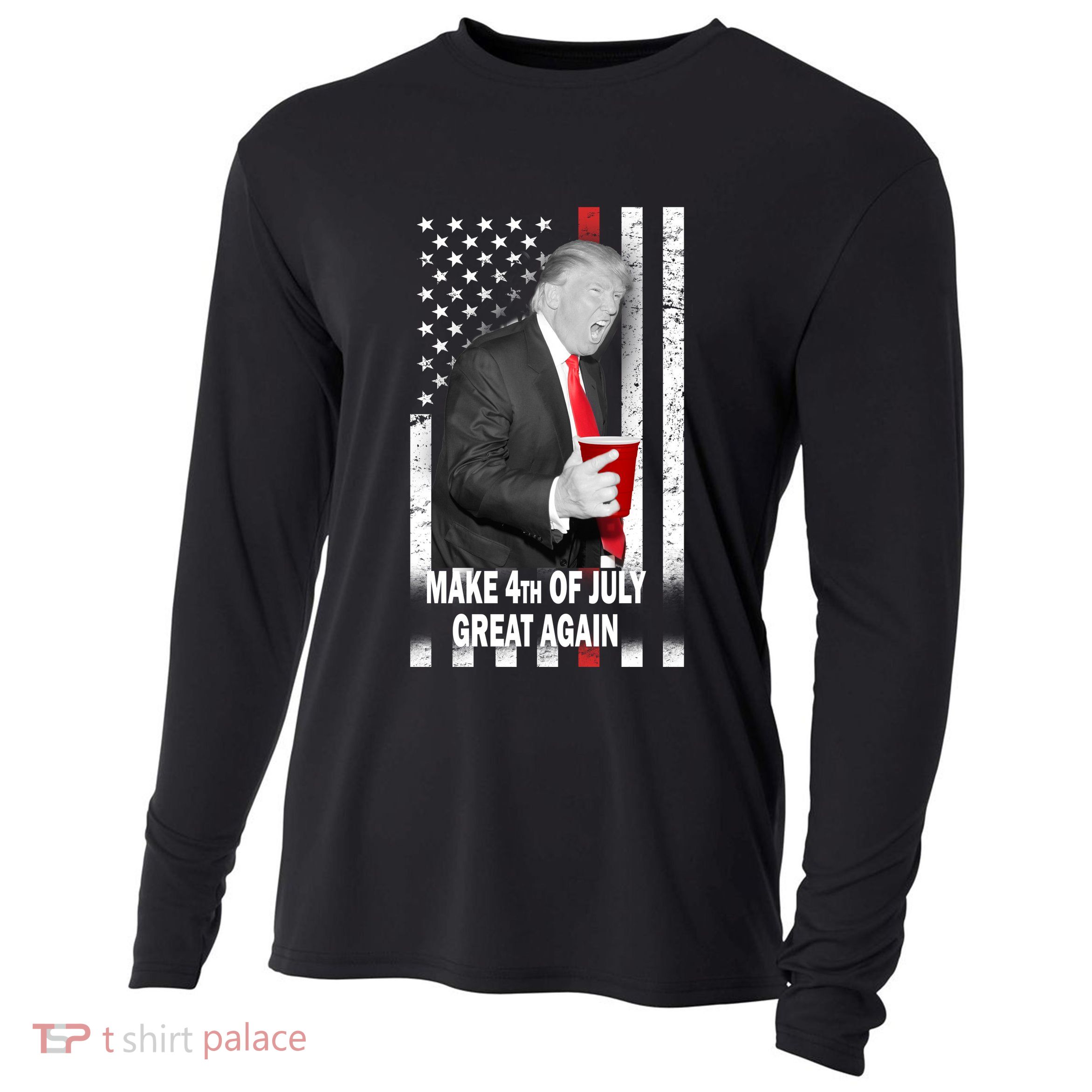 Donald Trump Make 4th Of July Great Again Cooling Performance Long Sleeve Crew